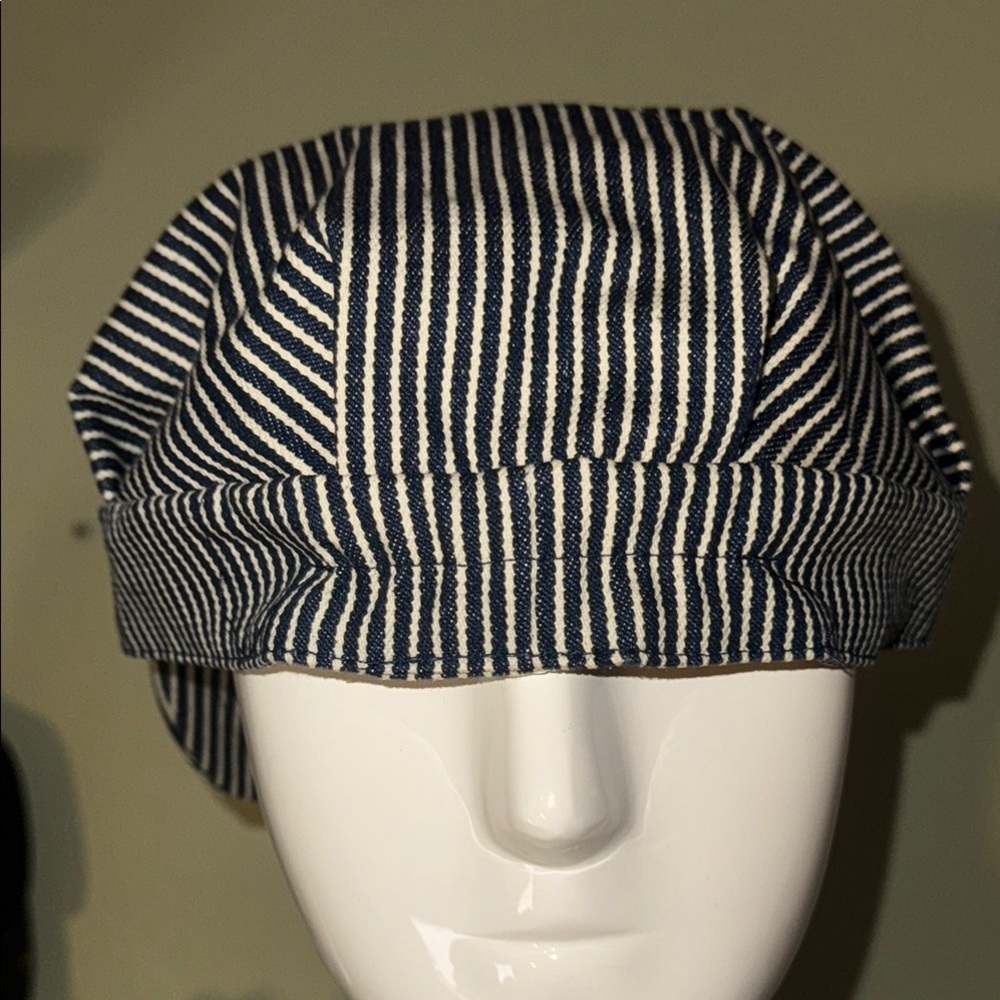 Striped Blue and White conducted Cap - Picture 5 of 5